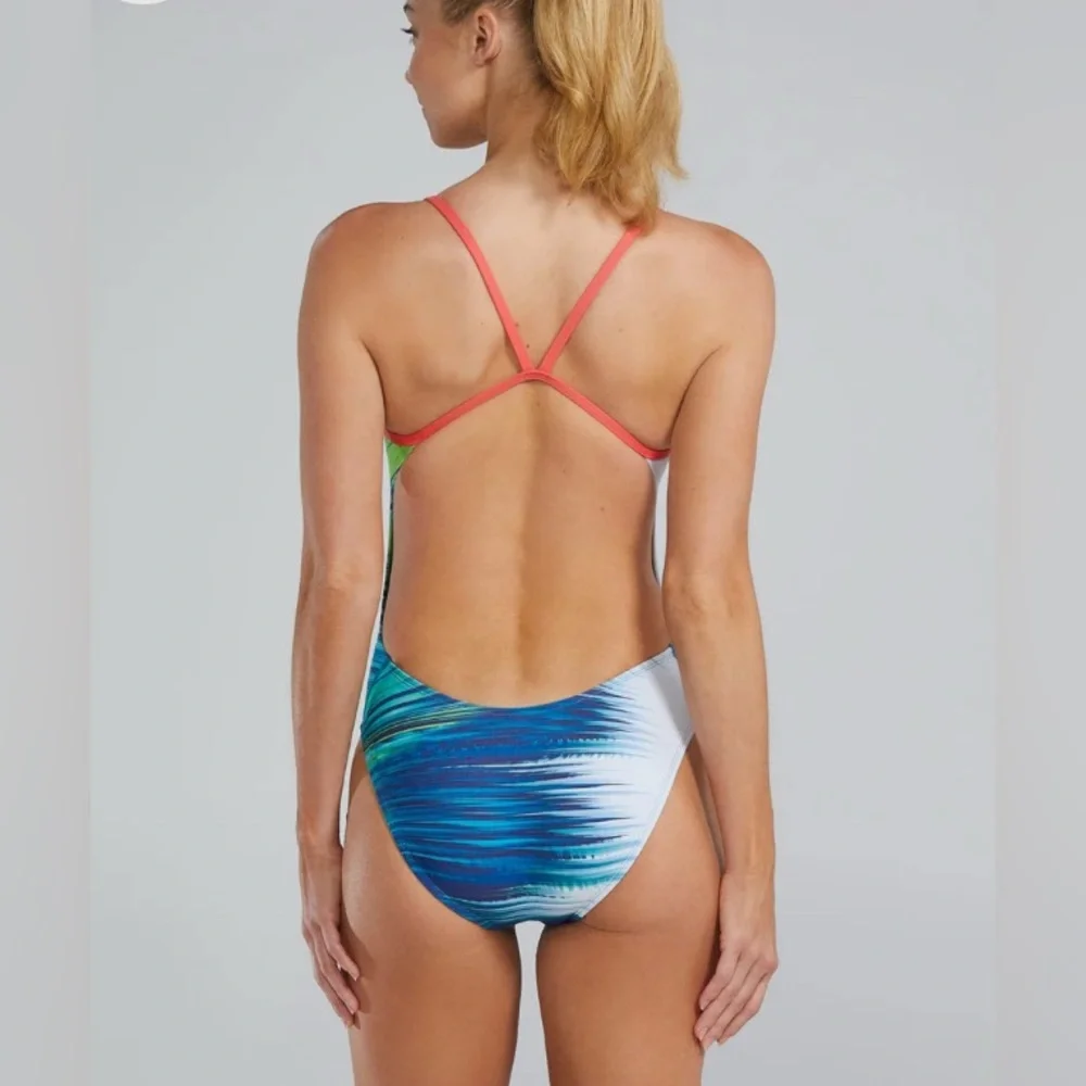 TYR Multicolor Blue Pink Green One-Piece Swimsuit